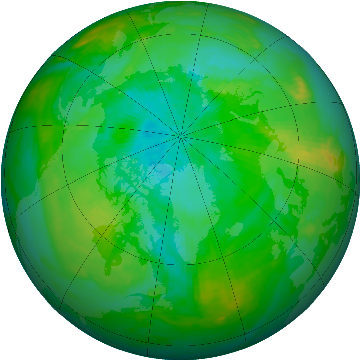Arctic ozone map for 18 August 1987